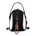 New Stylish Color Block Mini Leather Backpack Handbag 14*11*19 CM
