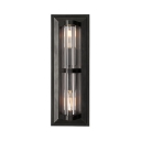 Rectangle Lamp Body Bedroom Wall Lamp Metal and Glass 2/3/4 Lights Modern Sconce Light in Black/Gold