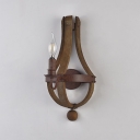Rust Candle Wall Lights Single Light Vintage Style Metal Wall Sconce for Living Room Bar