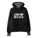 Awesome Letter I Love You 3000 Fake Two-Piece Long Sleeve Unisex Hoodie