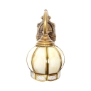 Vintage Style Sconce Light with Lantern Shade 1 Light Brass Wall Light for Bedroom Dining Room