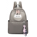 New Collection Letter Patched Rivet Embellishment Oxford Cloth Leisure Backpack 29*13*33 CM