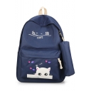 Lovely Cartoon Cat Pattern Students' School Bag Backpack 30*11*40 CM