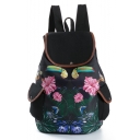 Designer Unique Floral Butterfly Printed Black School Backpack with Side Pockets 28*11*39 CM