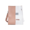 New Trendy Color Block Letter Patchwork Transparent Shoulder Bag 22*9*28.5 CM