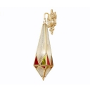 1 Light Teardrop Sconce Light Colonial Style Glass Metal Wall Lamp in Brass for Hotel Bathroom