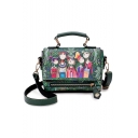 New Collection Funny Cartoon Figure Forest Printed Zipper Embellishment Satchel Handbag 20*10*16 CM