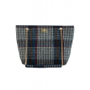 Stylish Plaid Pattern Large Capacity Casual Shoulder Tote Bag with Chain Strap 36*24*12 CM