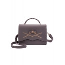 Trendy Metal Bow-knot Embellishment PU Leather Crossbody Satchel Bag for Women 28*9*22 CM