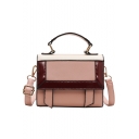 Stylish Color Block Top Handbag Casual Shoulder Bag Satchel Handbag for Women 19*16*8 CM