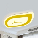 Metal Leaf LED Ceiling Mount Light Nordic Style Flush Flush Light for Boys Girls Bedroom