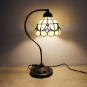 Tiffany Style Traditional Table Light Domed Shade 1 Head Stained Glass Desk Light for Bedroom