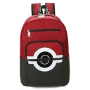 Popular Color Block Elf Ball Printed Large Capacity Laptop Bag School Backpack with Zipper 29*12*44 CM