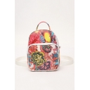 New Fashion Floral Printed Red Mini Casual Bag Backpack for Women