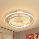 Plum Blossom LED Flush Mount Light Creative Metal Ceiling Lamp in Warm/White for Nursing Room
