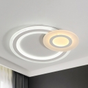 Simple Style Circle Flushmount Light Acrylic LED Ceiling Lamp in Warm/White for Study Room