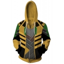 Hot Fashion Cosplay Costume 3D Printed Casual Unisex Zip Up Yellow Hoodie