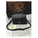 Stylish Solid Color Waxed Leather Crossbody Satchel handbag 20*8*15 CM