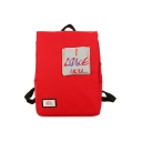 Unisex Trendy Colorblock Letter I LIKE YOU Printed Large Capacity Laptop Bag School Backpack 28*12*41 CM