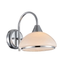 Dome Shade Kitchen Wall Lamp Metal One Light Traditional Sconce Light in Polished Chrome