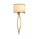 Simple Style Sconce Light with White Shade Fabric 2 Lights Sconce Lamp for Restaurant Hotel
