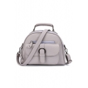 Fashion Solid Color Flat Pocket Zipper Front School Satchel Messenger Bag 25*15*20 CM