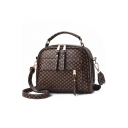Hot Fashion Classic Printed Brown School Shoulder Bag Leisure Satchel Bag with Zipper 23*11*18