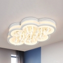 Modern White LED Ceiling Mount Light Cloud & Star Acrylic Third Gear/White Lighting Ceiling Fixture for Kindergarten