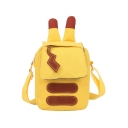 Cute Cartoon Cosplay Pattern Yellow Canvas Crossbody Shoulder Bag 14*20*5 CM