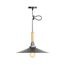 1/2 Pack Cone Kitchen Hanging Light Metal 1 Light Industrial Pendant Lamp with Adjustable Cord in Black