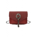 Designer Plain Tassel Embellishment Chain Strap Square Crossbody Bag 20*8*14 CM
