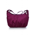 Simple Solid Color Waterproof Nylon Travel Bag Casual Shoulder Bag 30*11*21 CM