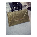Trendy Solid Color Metallic Edge Glitter Envelope Bag Evening Clutch Bag 28*18 CM
