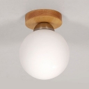 Globe Cloth Shop Flush Mount Light Milk Glass One Light Modern Stylish Ceiling Lamp in White