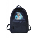 Stylish Shark Seaside Printed Waterproof Nylon Outdoor Sports Backpack School Bag 30*12*37 CM