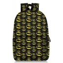 Hot Fashion Cosplay Bat Printed Large Capacity Black and Yellow School Bag Backpack 28*14*47 CM