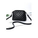 Fashion Diamond Quilted Star Embellishment Black Crossbody Messenger Bag 21*10*13 CM