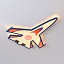 Cartoon Airplane Kid Bedroom Ceiling Lamp Metal Creative LED Flush Ceiling Light in Warm/White