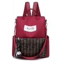 New Fashion Letter Pattern Patched Oxford Cloth Shoulder Bag Backpack for Women 33*31*13 CM