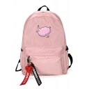 Lovely Print Letter Ribbon Embellishment Large Capacity Travel Bag School Backpack 28*11*42 CM