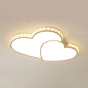 White Heart Ceiling Light Modern Acrylic LED Pendant Light with White Light for Child Bedroom