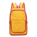 New Stylish Embroidered Pattern Contrast Trim Leisure Backpack for Girls 37*24*13 CM