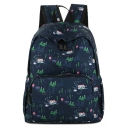 Popular Printed Navy Waterproof Nylon School Bag Backpack 33*12*40 CM