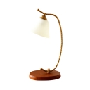 Milk Glass Bell Shade Reading Light Dormitory 1 Light Antique Style Desk Lamp with Plug In Cord