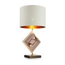 Modern Square Body Table Light 1 Light Metal Reading Light in Aged Brass for Living Room