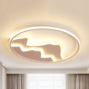 Acrylic Mountain View Ceiling Mount Light Dining Room Simple Style LED Ceiling Fixture in Warm/White/Stepless Dimming