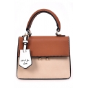 Popular Fashion Color Block PU Leather Crossbody Satchel Bag for Women 19*9*16 CM