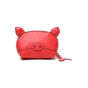 Cute Cartoon Pig Shape PU Leather Crossbody Purse with Chain Strap 18*9*15 CM