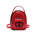 Popular Polka Dot Printed Double Ring Patched Leisure Portable Bag Backpack 16*18.5*9.5 CM