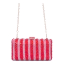 New Fashion Colorblock Rhinestone Embellishment Evening Clutch Bag with Chain Strap 16.5*8.5*8.5 CM